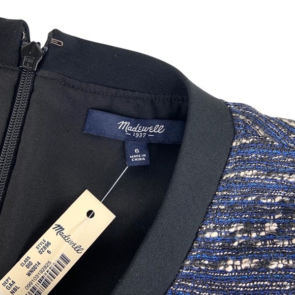 NWT Madewell Shimmer Blue Shirt Dress Woven Metallic - Picture 5 of 8